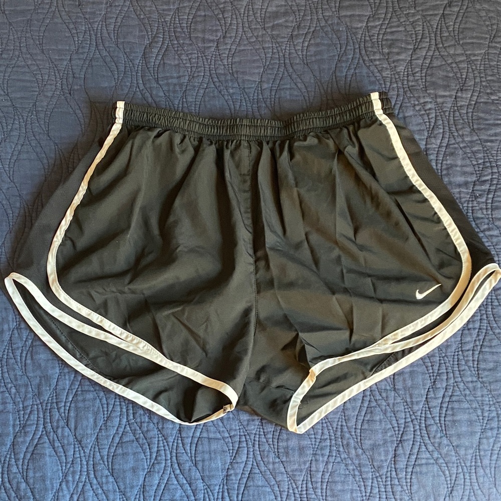 Nike Women's Dark Gray Athletic Shorts with White Trim